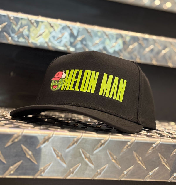 Melon Man Black Snapback Hat