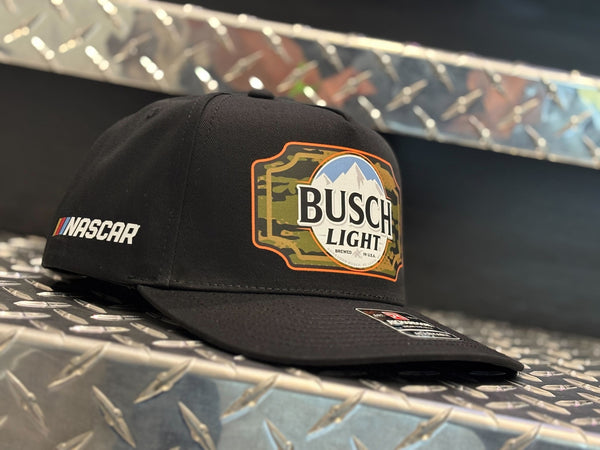 Ross Chastain #1 2025 Busch Light Camo Black Snapback Hat
