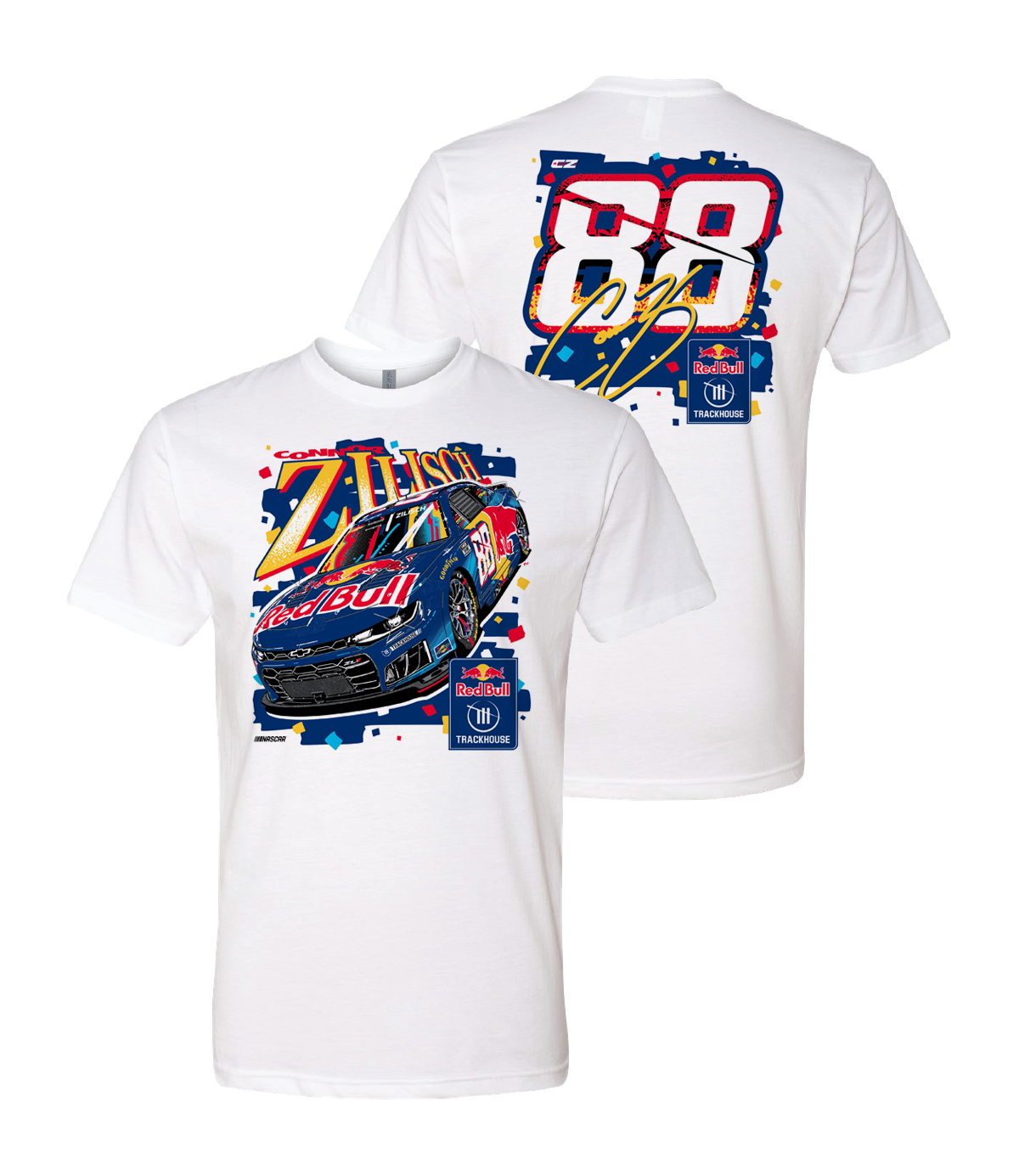 Connor Zilisch #88 Red Bull Confetti T-Shirt