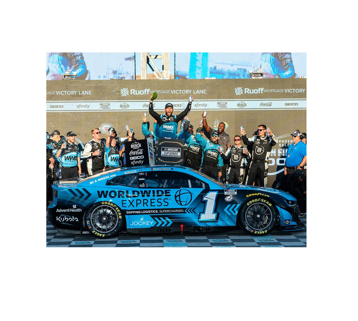 ¡Ross Chastain #1 AUTOGRAFIADO DOBLE Phoenix gana 1:24 Lionel Diecast!