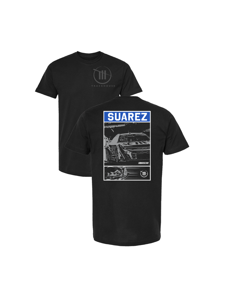 Daniel Suarez T-shirt noir avec voiture encadrée