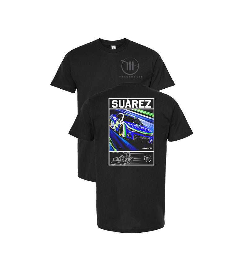 Daniel Suarez T-shirt de voiture en couleur encadré