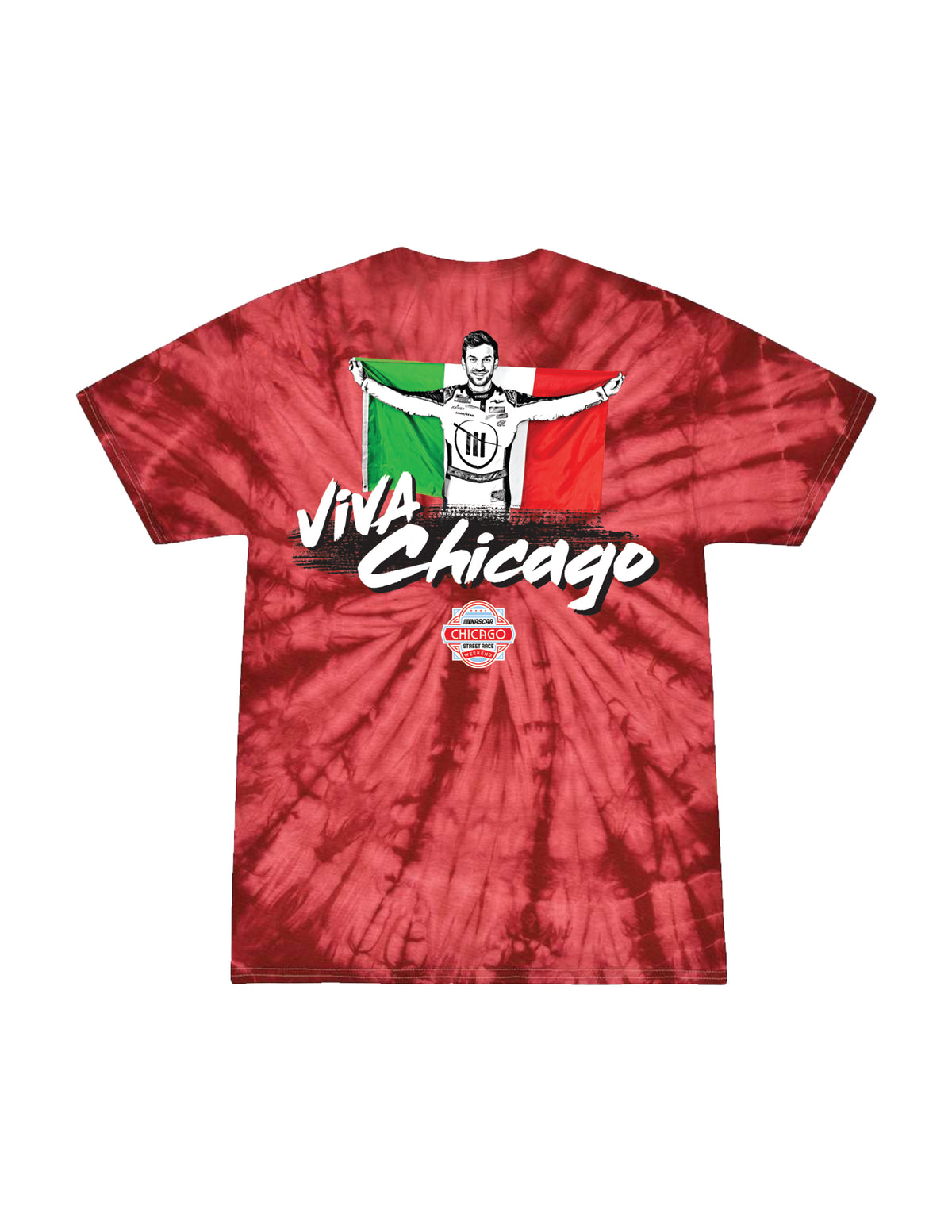 ¡VIVA CHICAGO! Red Tie-dye Daniel Suarez T-Shirt