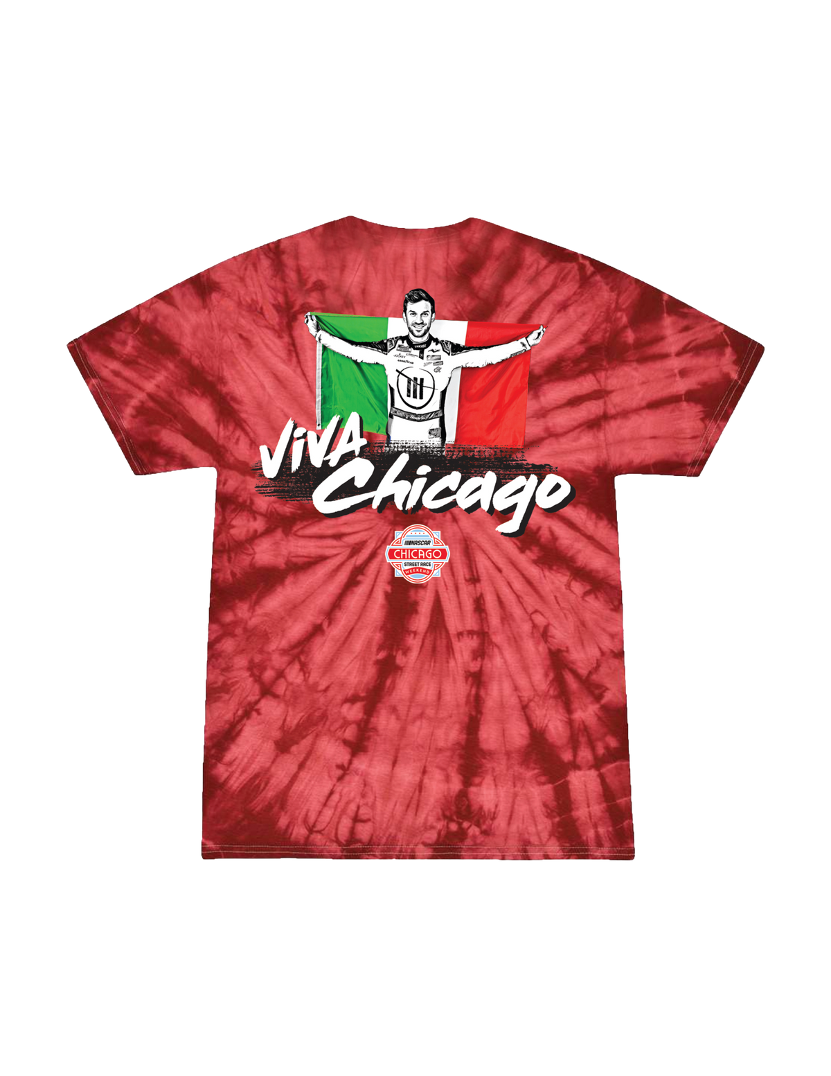 ¡VIVA CHICAGO! Red Tie-dye Daniel Suarez T-Shirt