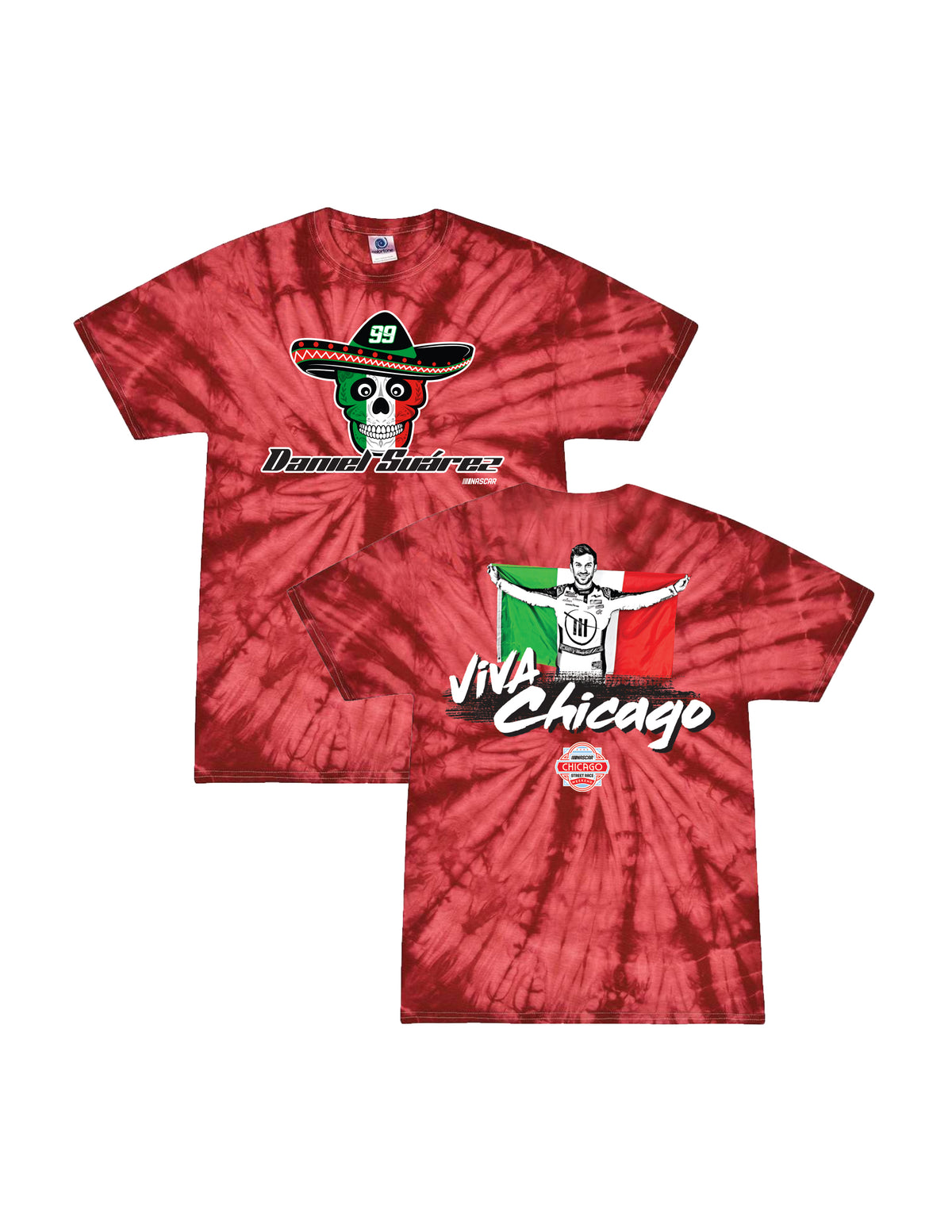 ¡VIVA CHICAGO! Red Tie-dye Daniel Suarez T-Shirt