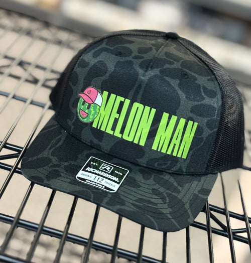 Melon Man Black Camo Snapback Hat