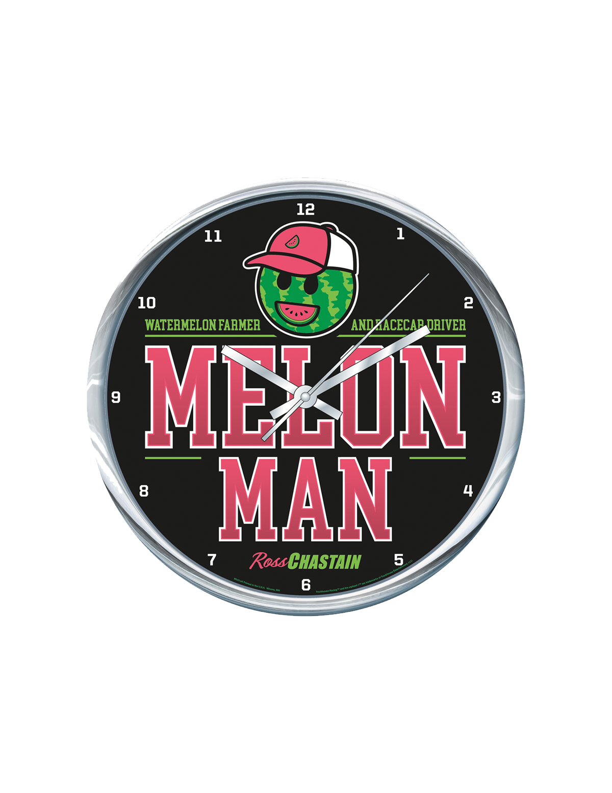 Ross Chastain Melon Man Chrome Clock