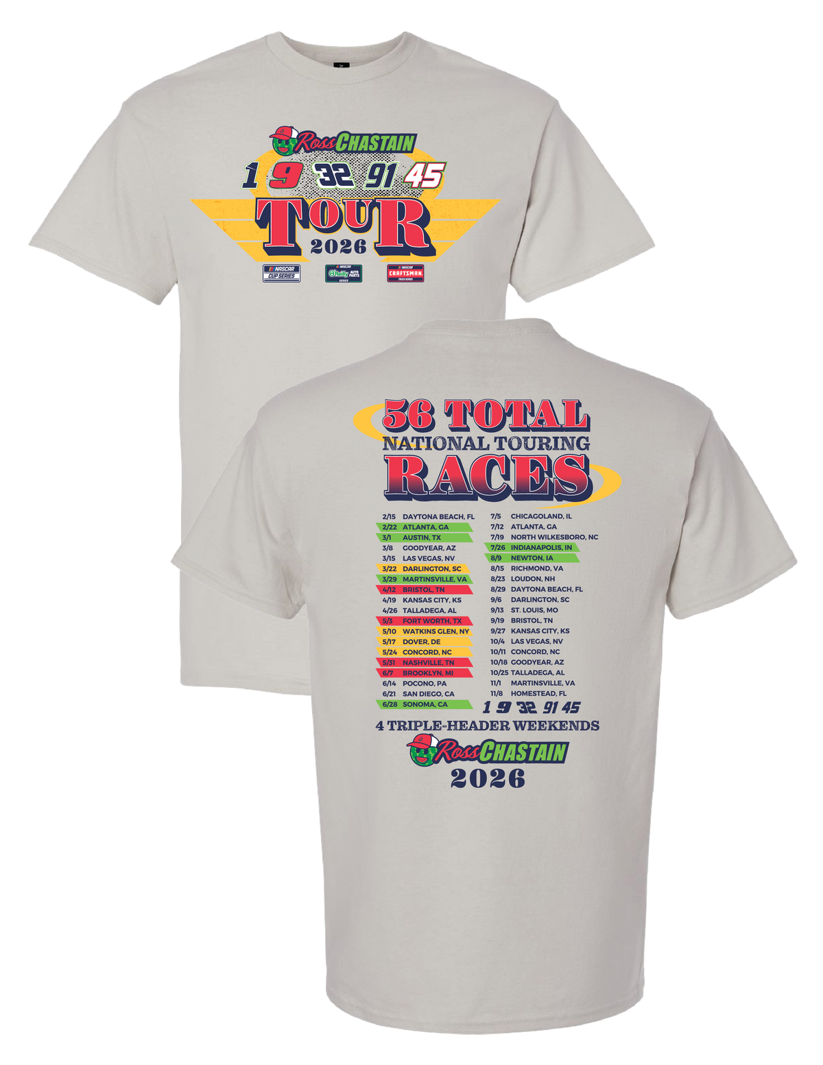 Ross Chastain “2026 Tour” T-Shirt (Pre-Order)