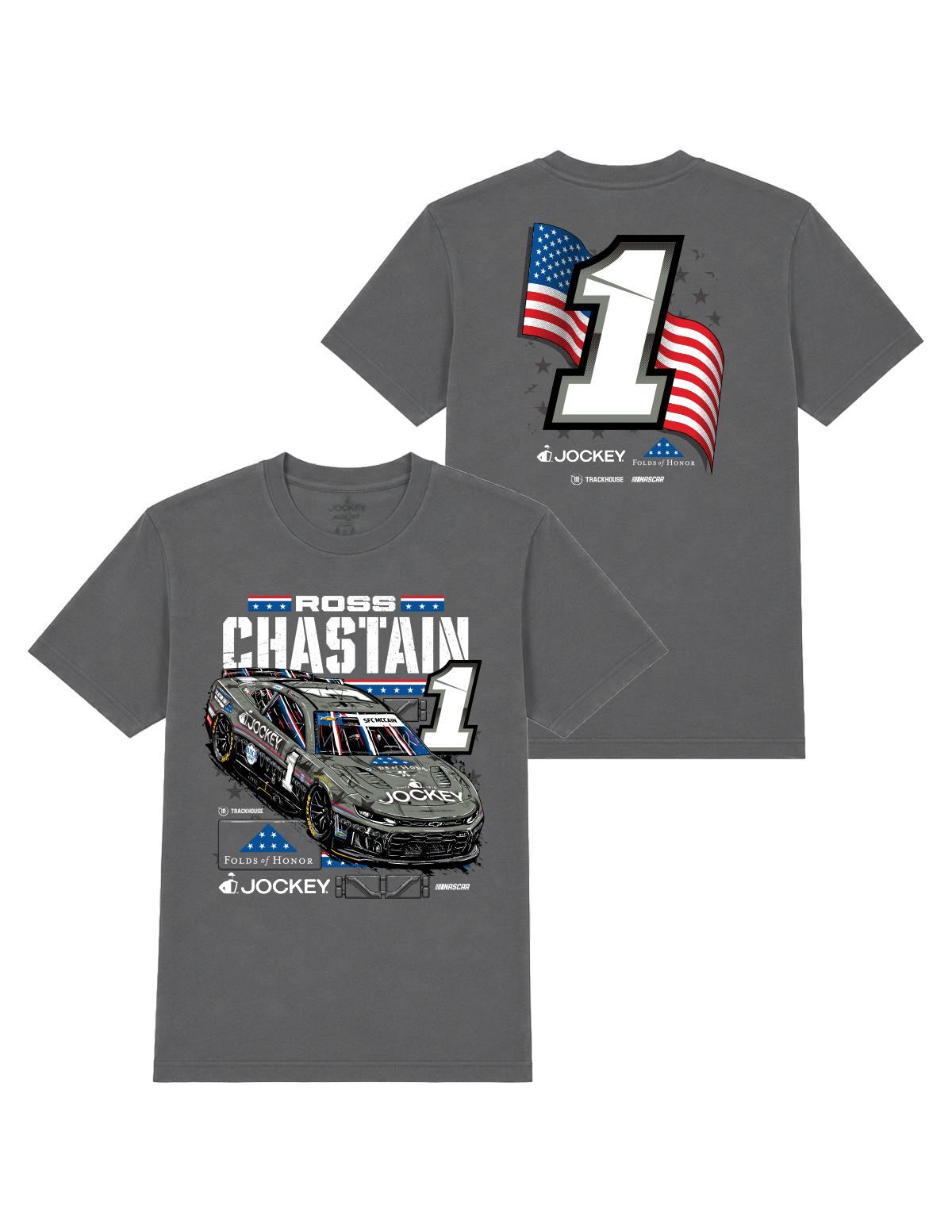 Ross Chastain #1 2026 Jockey Folds of Honor T-Shirt