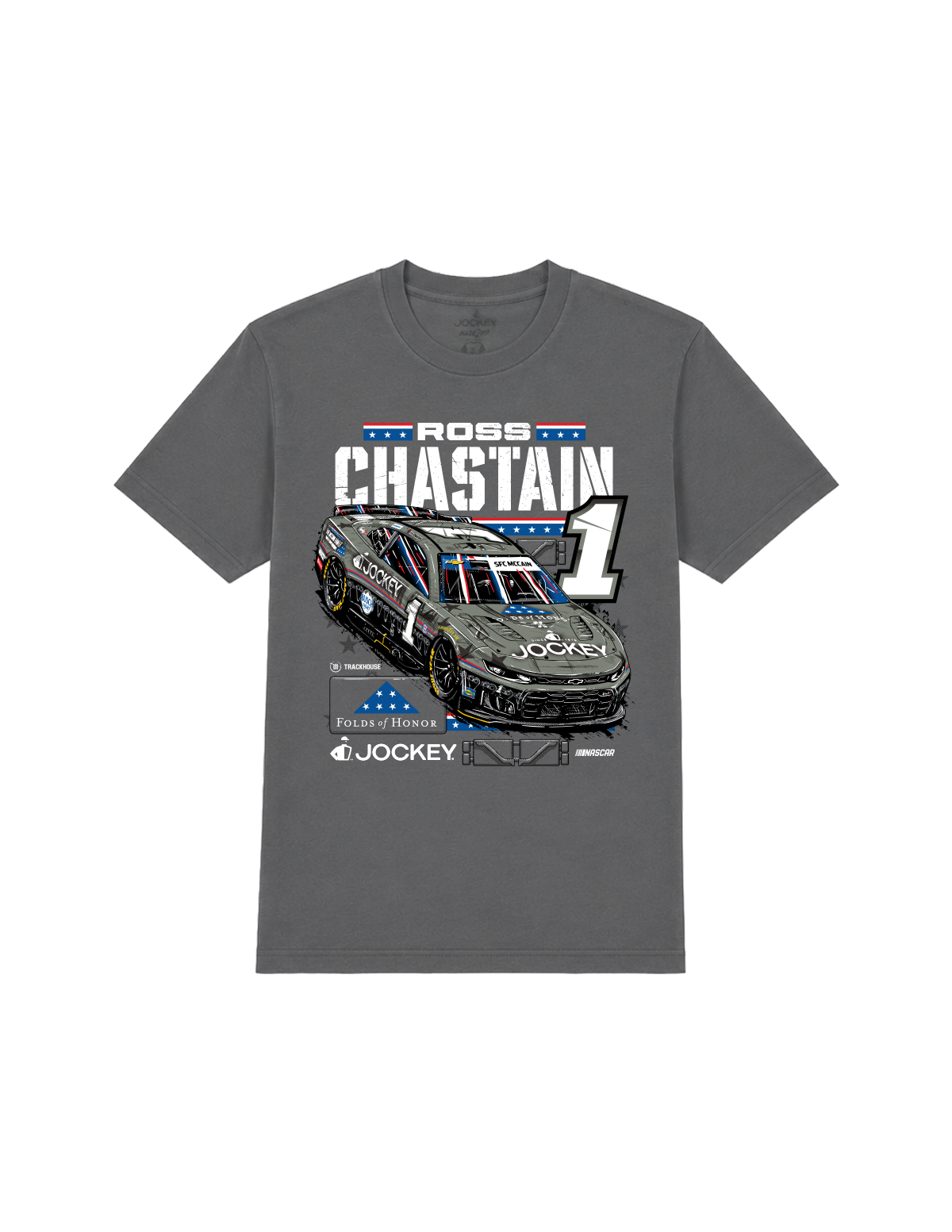 Ross Chastain #1 2026 Jockey Folds of Honor T-Shirt