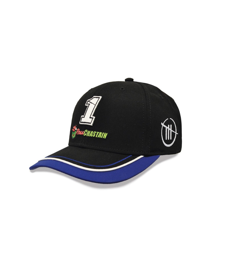Ross Chastain #1 Black and Blue Velcro Cap