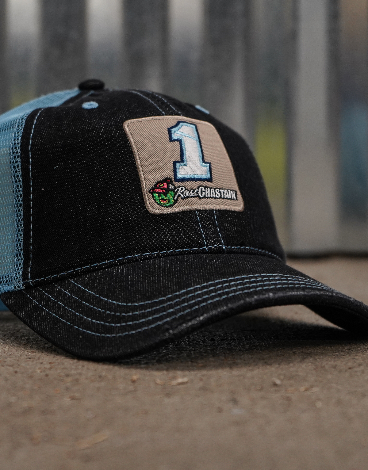 Ross Chastain #1 Denim Melon Man Mesh Snapback Hat