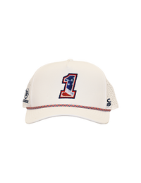 Ross Chastain #1 Americana White Rope Snapback Hat