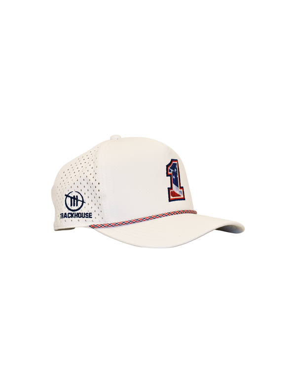 Ross Chastain #1 Americana White Rope Snapback Hat