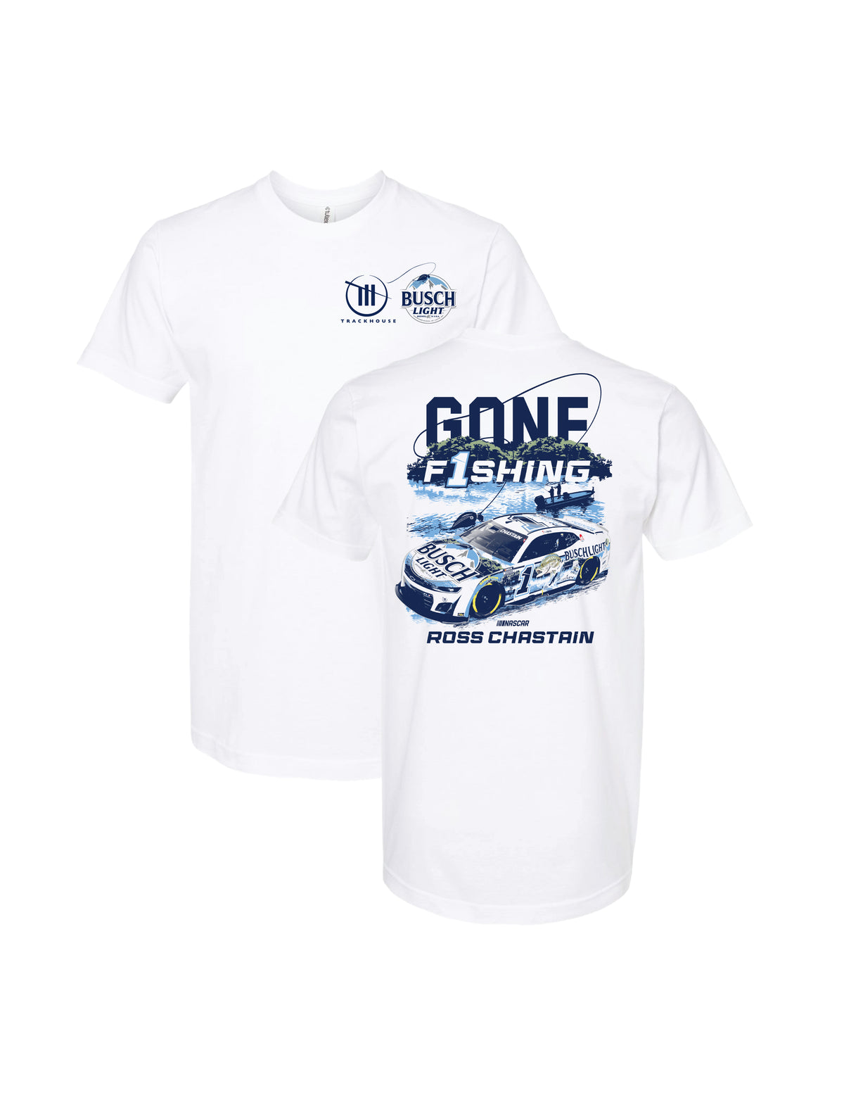 Chastain Gone Fishing Busch Light Car T-Shirt