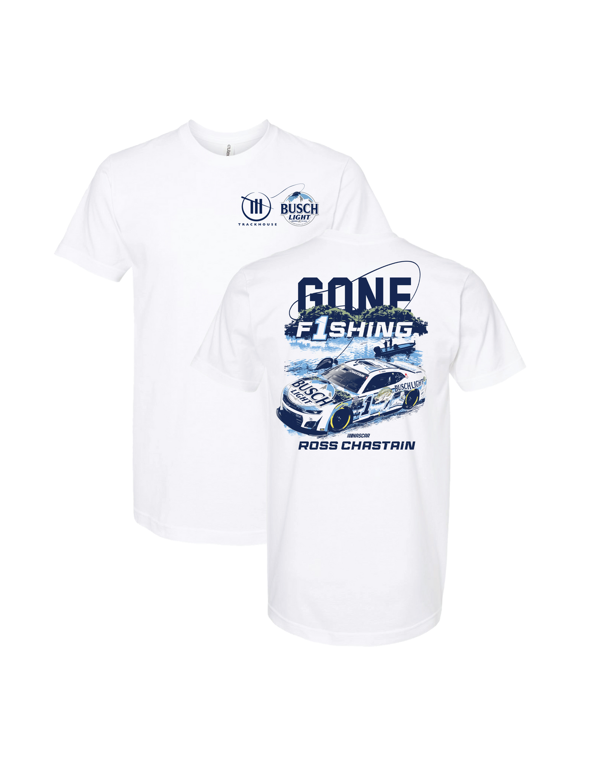 Chastain Gone Fishing Busch Light Car T-Shirt