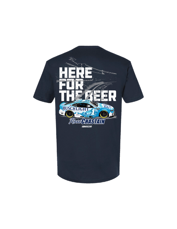 Ross Chastain #1 Busch Light "Here for the Beer" Navy T-Shirt