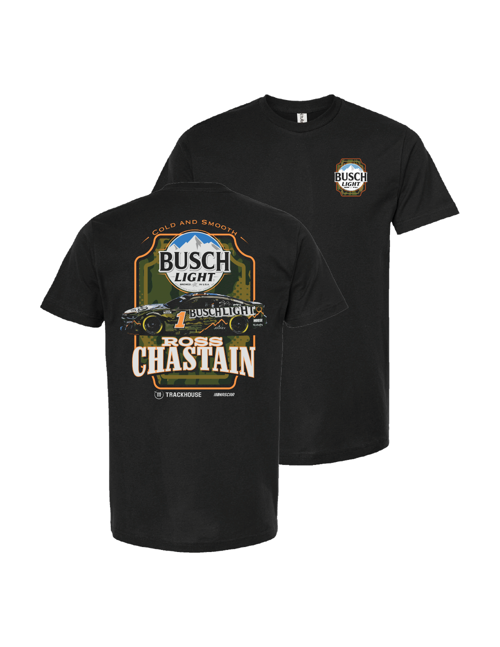 Ross Chastain #1 2025 Busch Light Camo T-Shirt – Trackhouse