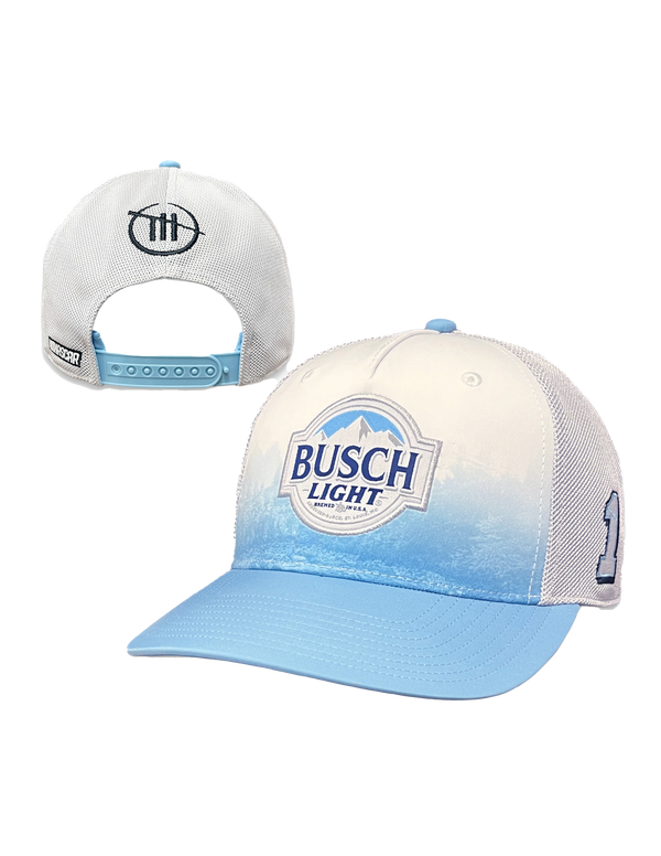 Chastain Busch Gorra de malla azul claro y blanca