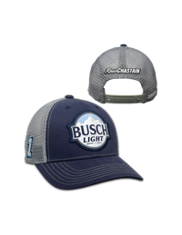 Chastain Busch Light Navy/Grey Mesh Snapback Hat