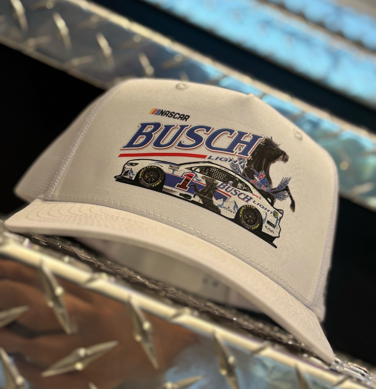 Ross Chastain #1 2025 Busch Light Retro Snapback Playoffs Hat