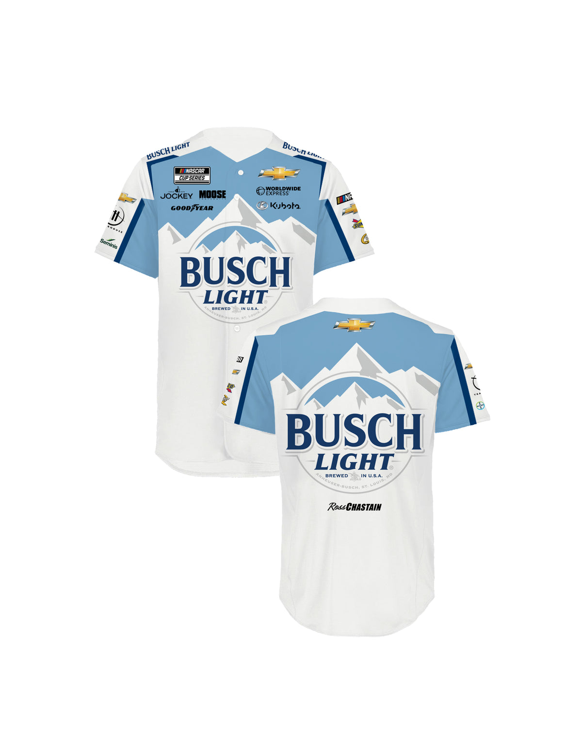 Ross Chastain Busch Light Uniform Baseball Jersey