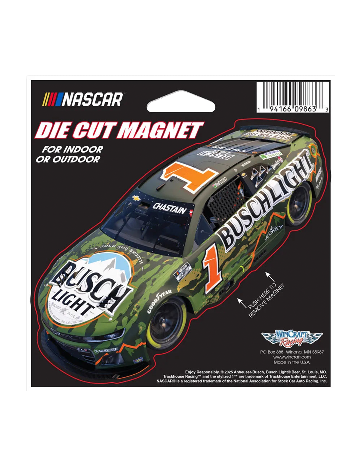 Ross Chastain 2025 Busch Light CAMO #1 Magnet