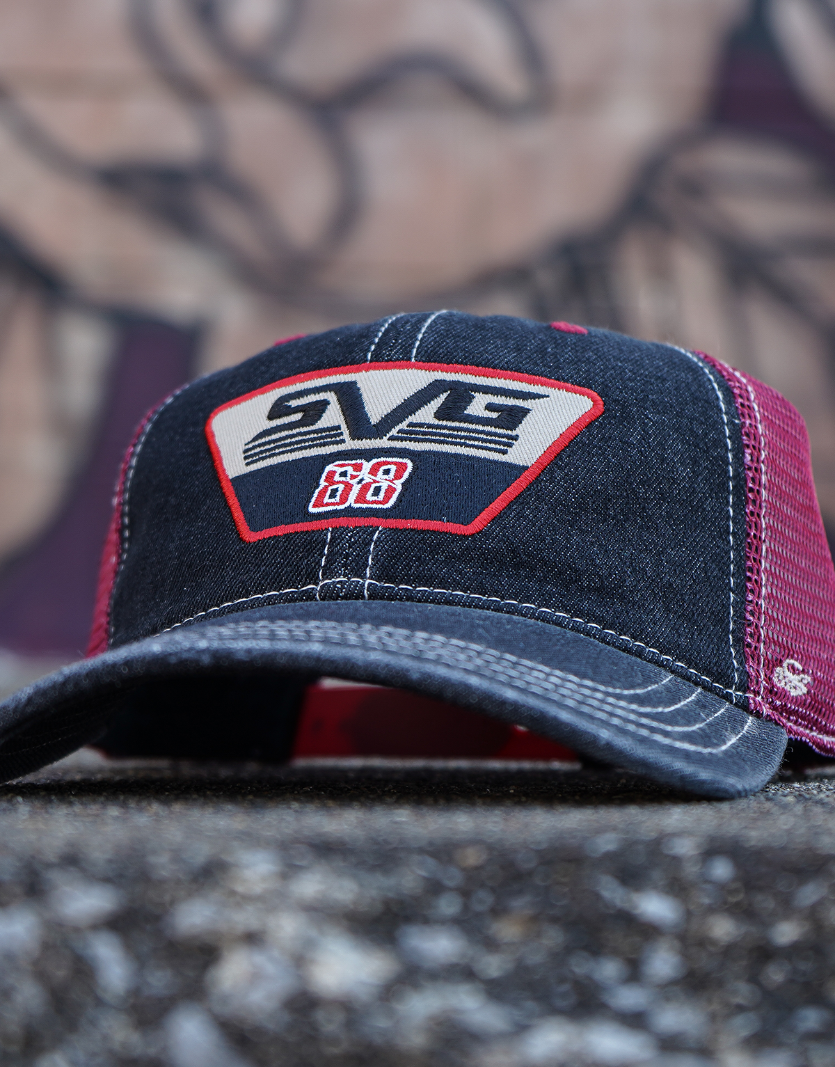 SVG #88 Washed Denim Patch Snapback Hat