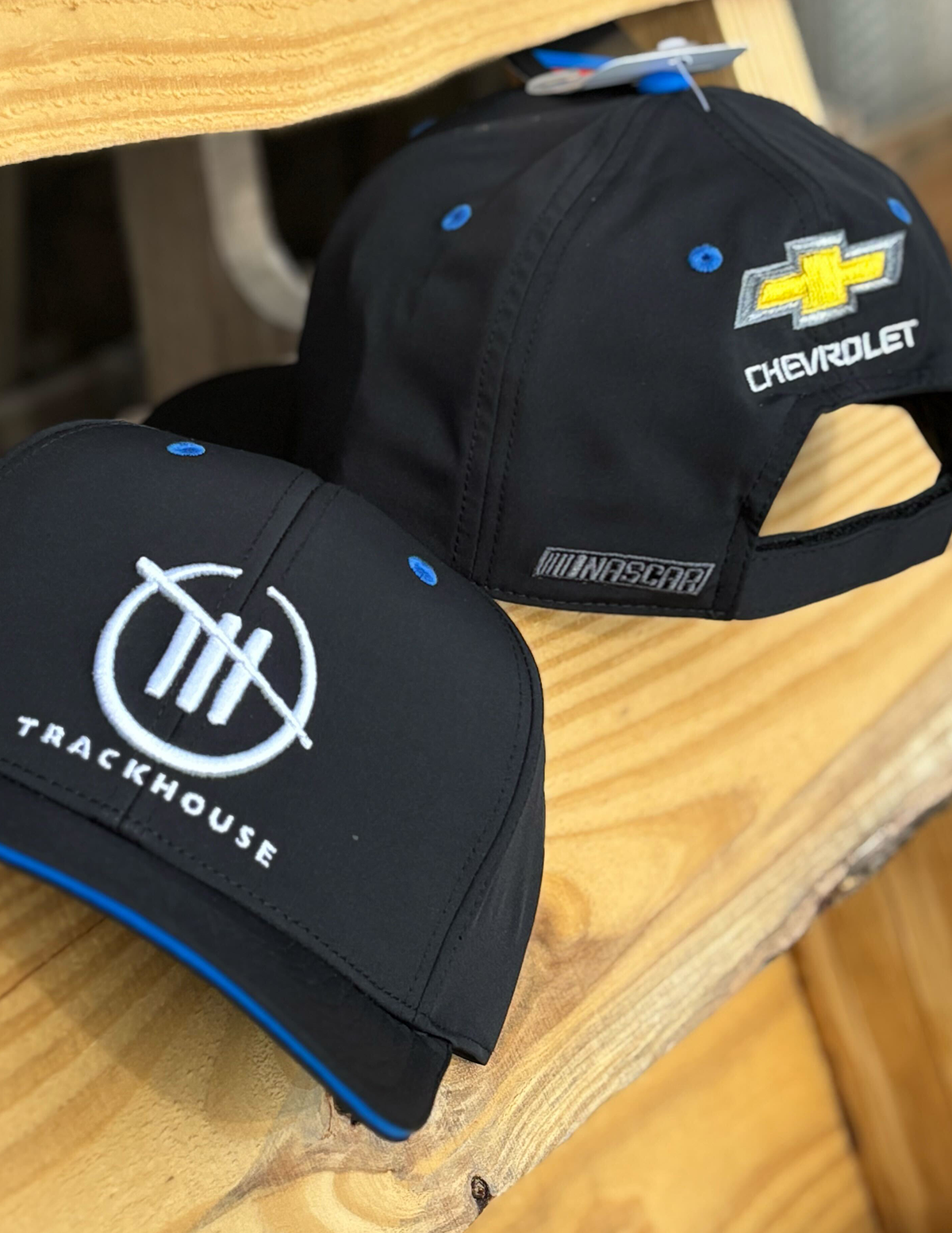 Trackhouse Black & Blue Sandwich Bill Velcro Cap