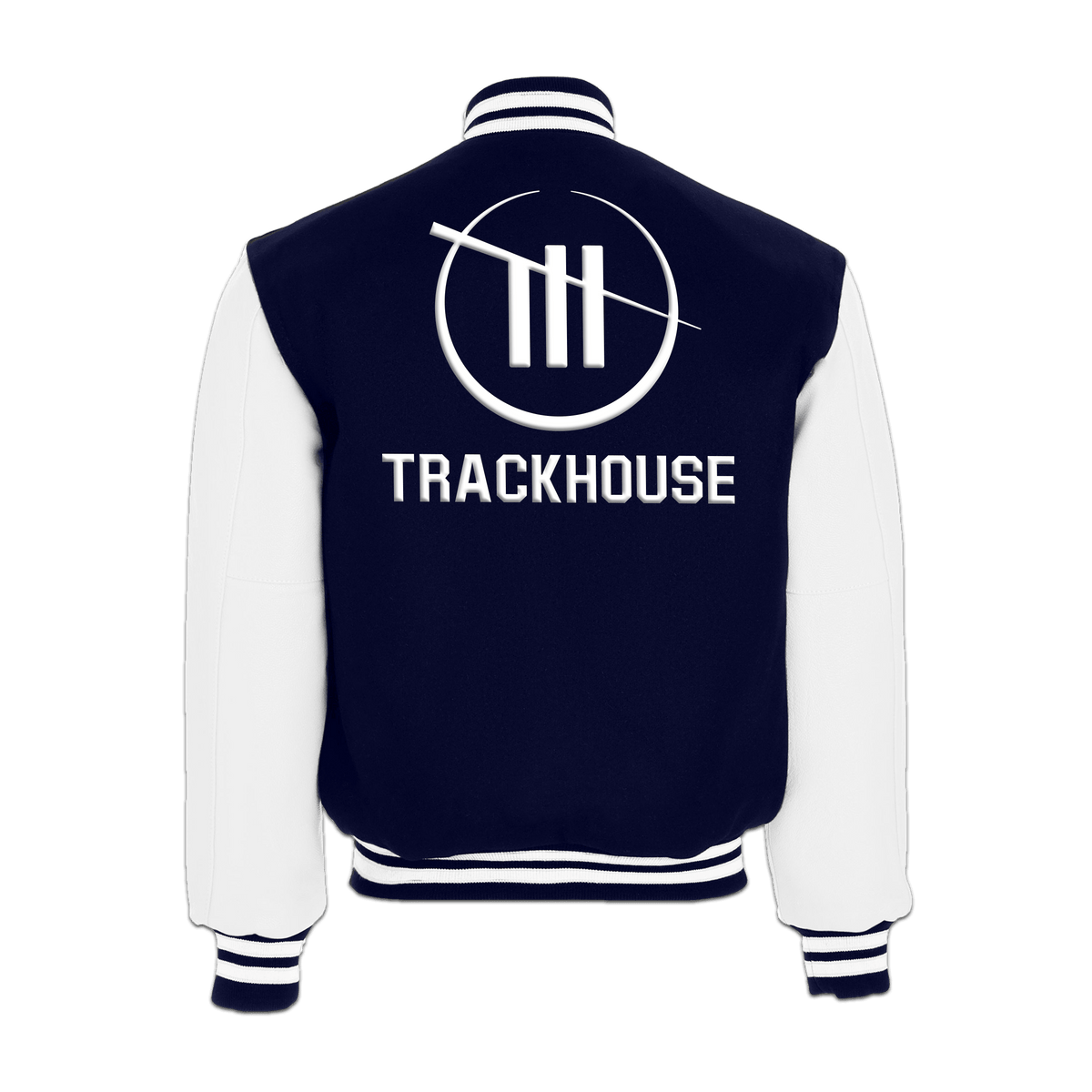 Trackhouse Navy/White Fleece Varsity Jacket