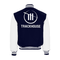 Trackhouse Navy/White Fleece Varsity Jacket