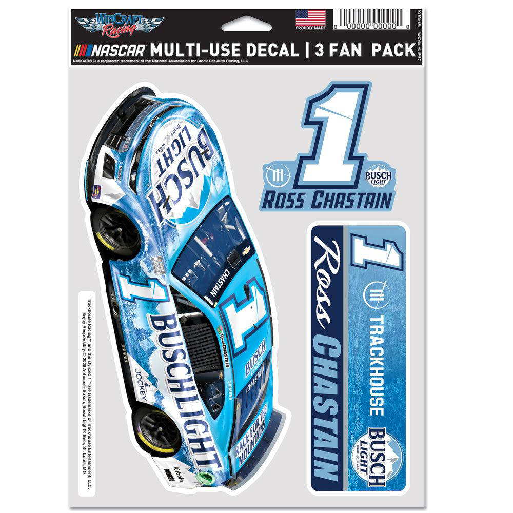 Ross Chastain #1 2025 Busch Light Decal 3pk